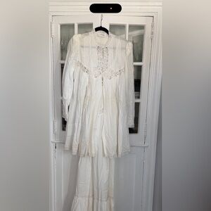 NWT VERENA Vintage 2 pc Elegant White Cotton Dress and Matching jacket S